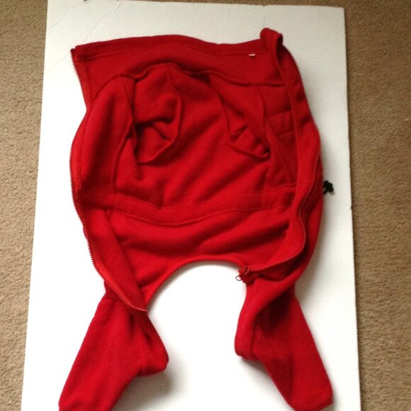 Red Fleece Dog Coat Pet Jacket Clothing Clothes Pets Accessories - Picture 4 of 6